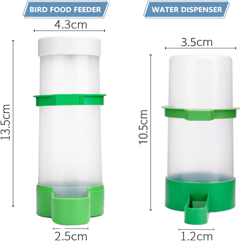 Bird Food & Water Dispenser Combo for Cage