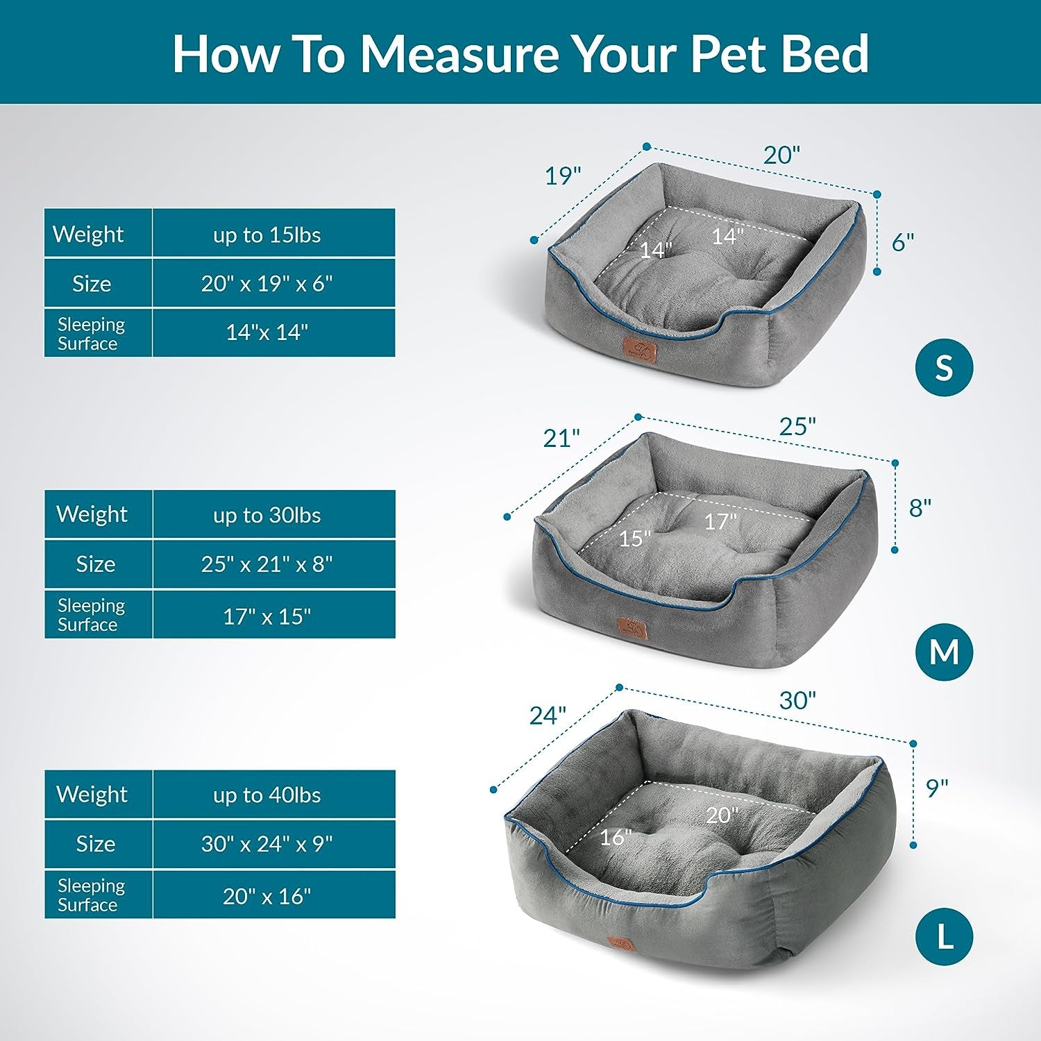 Dog Beds for Medium Dogs Cats - Indoor Puppy Bed for Medium Large Cat Washable, 25In Fluffy Rectangle Cuddle Pet Bed with Anti-Slip Bottom, Grey